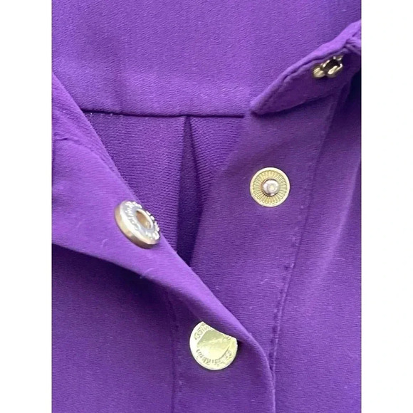 Calvin Klein Womens Pullover Collared Loose Half Button Up Dress Purple Sz M/L - Picture 10 of 13